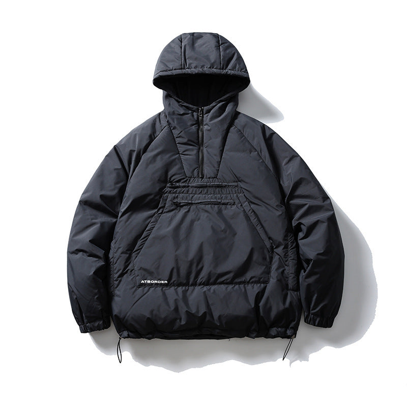 Unisex Padded Hoodie-Anorak with Half Zip, Kangaroo Pocket and Drawstring Mune Fashion
