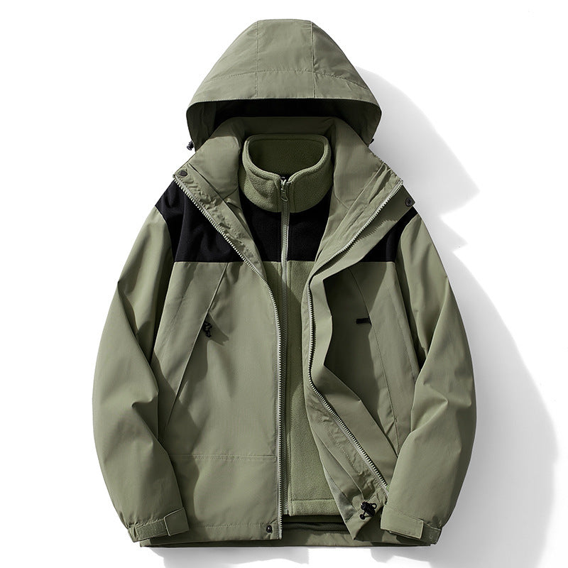 Women's Double-Layer Outdoor Parka with Removable Fleece Inner Jacket Mune Fashion