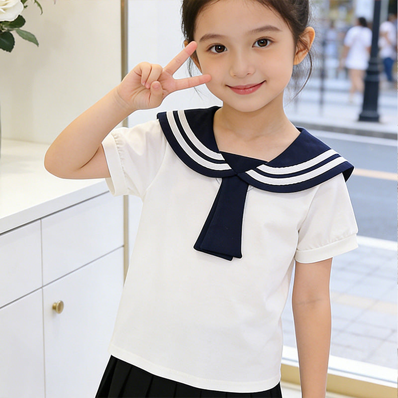 Girls' sailor blouse with classic collar Mune Fashion