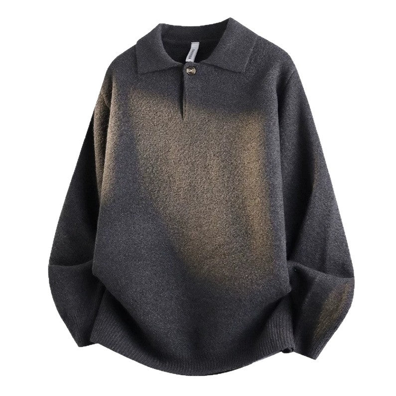Men's Casual Knit Sweater with Polo Collar Mune Fashion