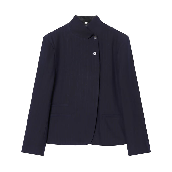 Women's tailored blazer with stand-up collar and asymmetrical button placket Mune Fashion