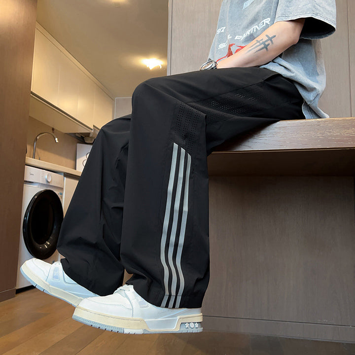 Men's Breathable Sports Pants with Side Slits