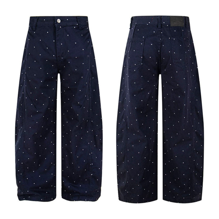 Women's High-Waist Palazzo Pants in Culotte Style with Wide Leg and Subtle Dot Pattern Mune Fashion