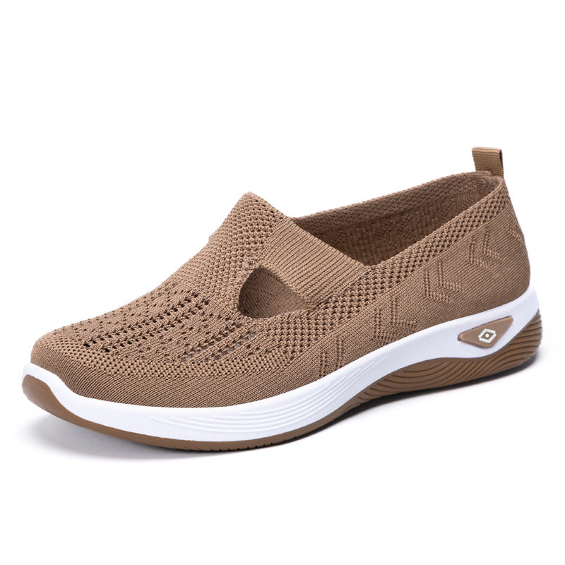 Women's lightweight breathable slip-on sneakers with elastic knit upper and orthopedic comfort sole Mune Fashion