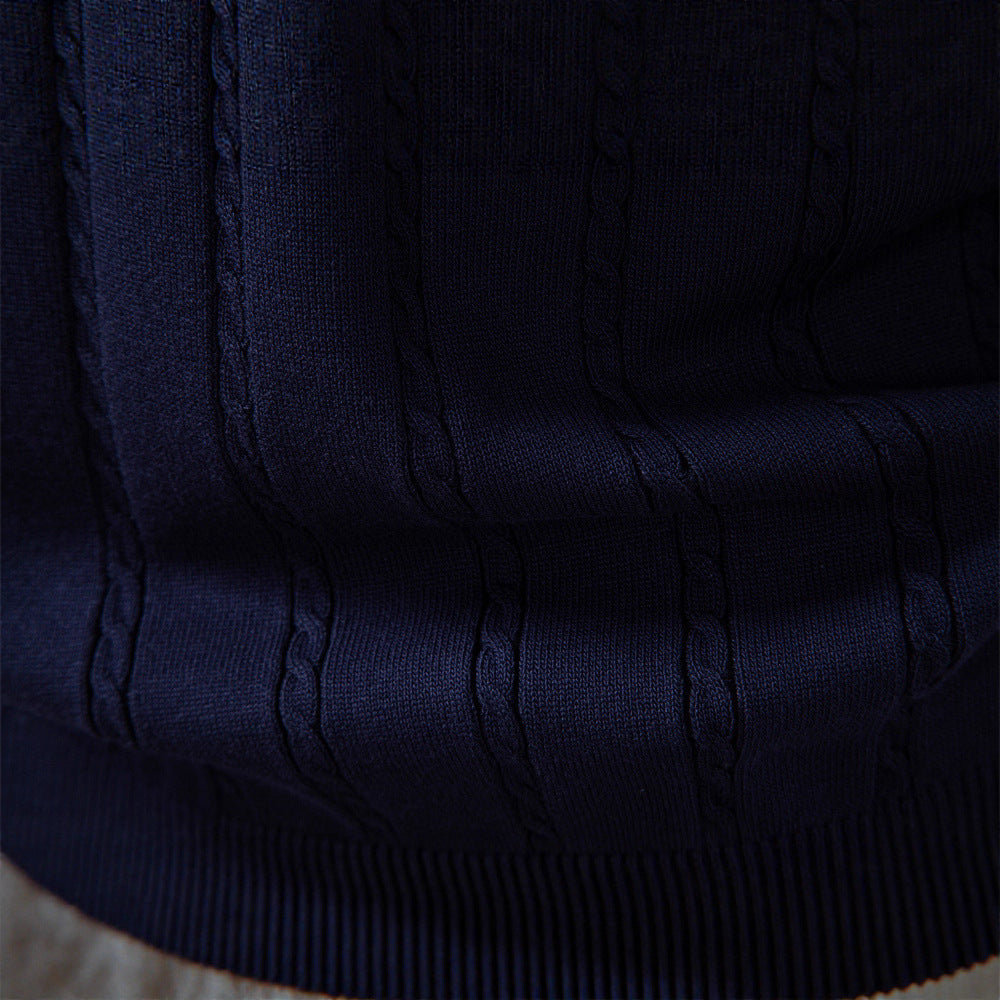 Men's sleeveless knitted vest with V-neck and ribbed hem Mune Fashion