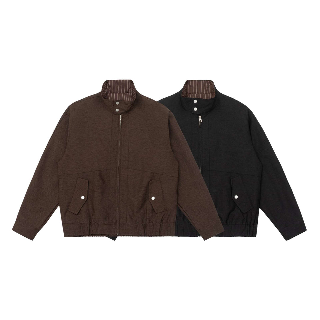 Men's Padded Bomber Jacket with Stand Collar, Flap Pockets and Elastic Hem Mune Fashion