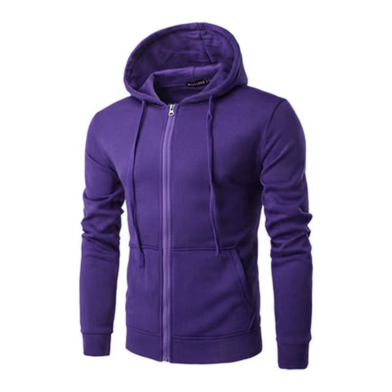 Men's slim-fit zip hoodie jacket with soft fleece lining and kangaroo pockets Mune Fashion