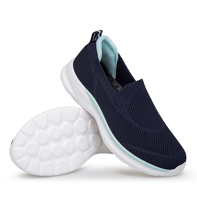 Women's slip-on knit trainer with sock-like shaft, pull tab, and responsive cushioning Mune Fashion
