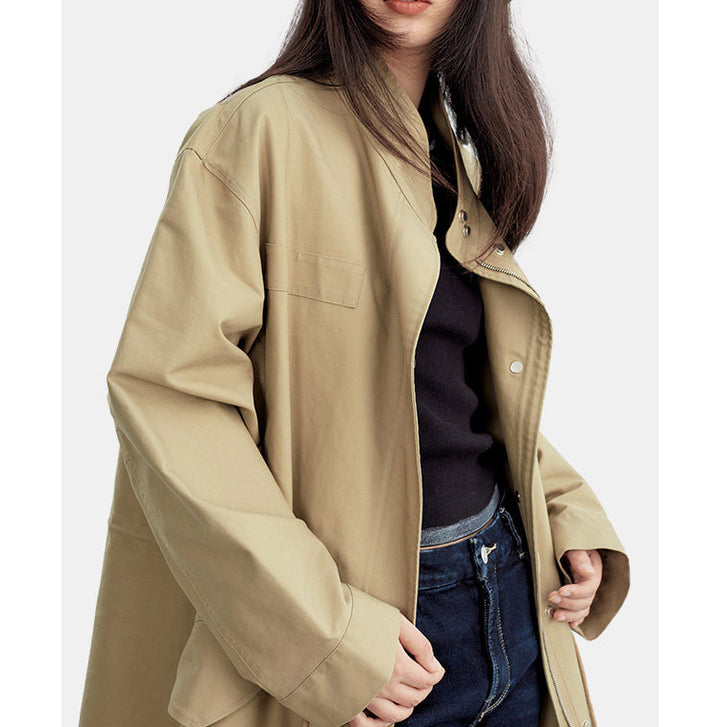 Women's Fashion Transitional Jacket with High Collar Mune Fashion 1789268979