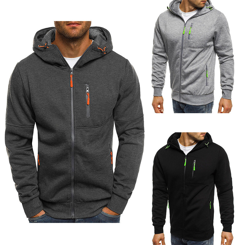 Men's functional hoodie jacket with full zipper, chest and side pockets, and drawstring Mune Fashion