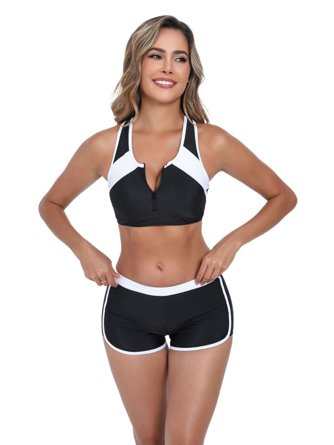 Damen Sportliches Bikini-Set mit funktionalem Reißverschluss Echo Archiv