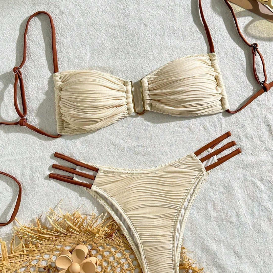 Women's bandeau bikini with stylish ruffle design Mune Fashion