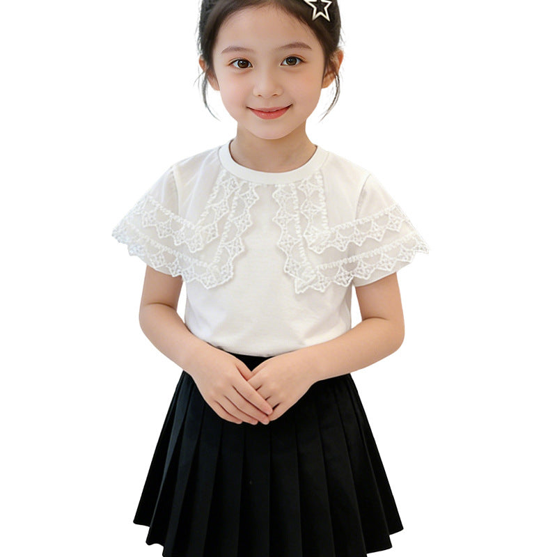 Girl T-shirt with ruffle details Mune Fashion