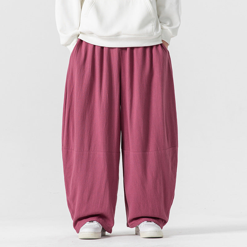 Men's extra wide cut balloon lounge pants with elastic waistband, deep drop crotch, and soft cotton blend Mune Fashion