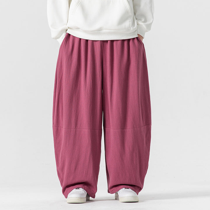 Men's extra wide cut balloon lounge pants with elastic waistband, deep drop crotch, and soft cotton blend Mune Fashion