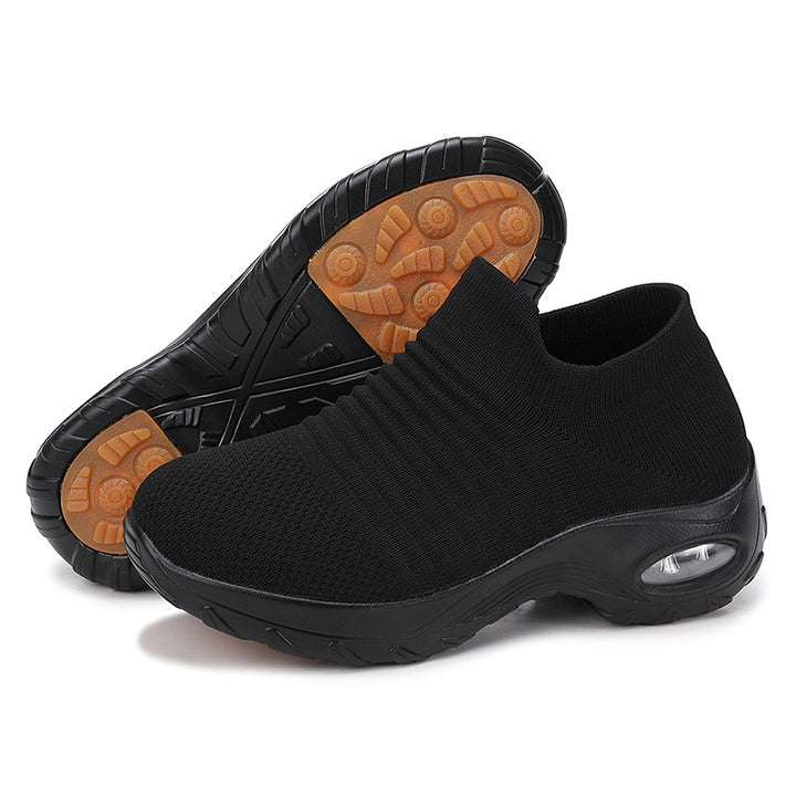 Women's breathable knit slippers with air-cushioned padding Mune Fashion