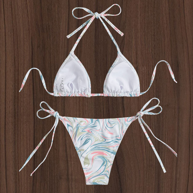 Women's triangle bikini with playful tie band Mune Fashion