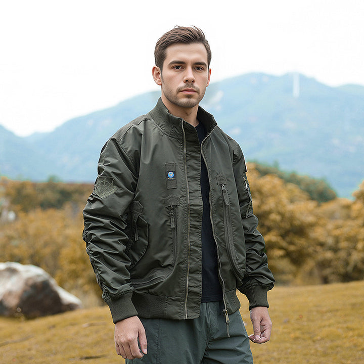 Men's robust bomber jacket with windproof nylon, utility pockets and elastic cuffs Mune Fashion