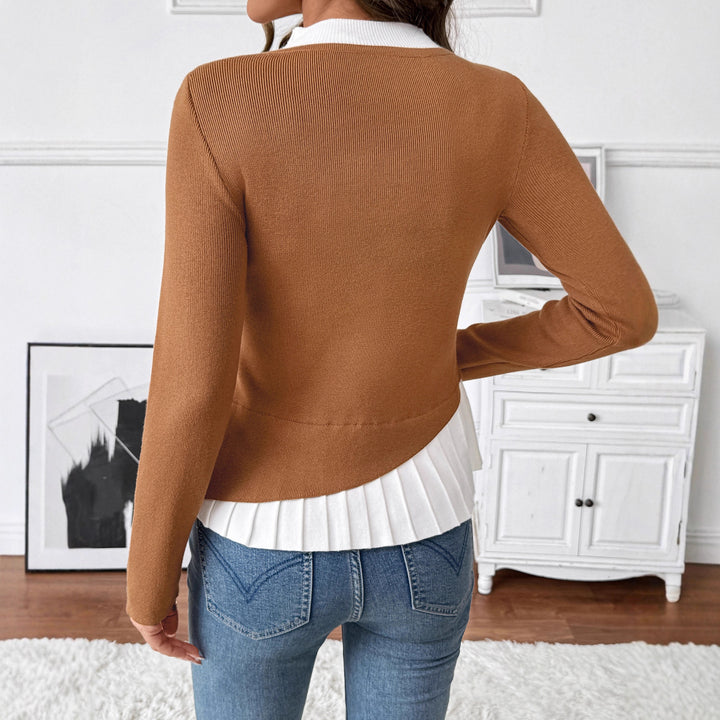 Women Elegant Knit Blazer with Asymmetrical Hem Mune Fashion