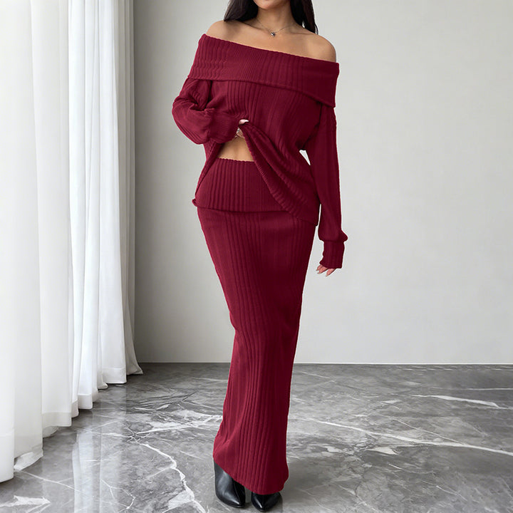 Women Elegant Knit Dress Set Mune Fashion