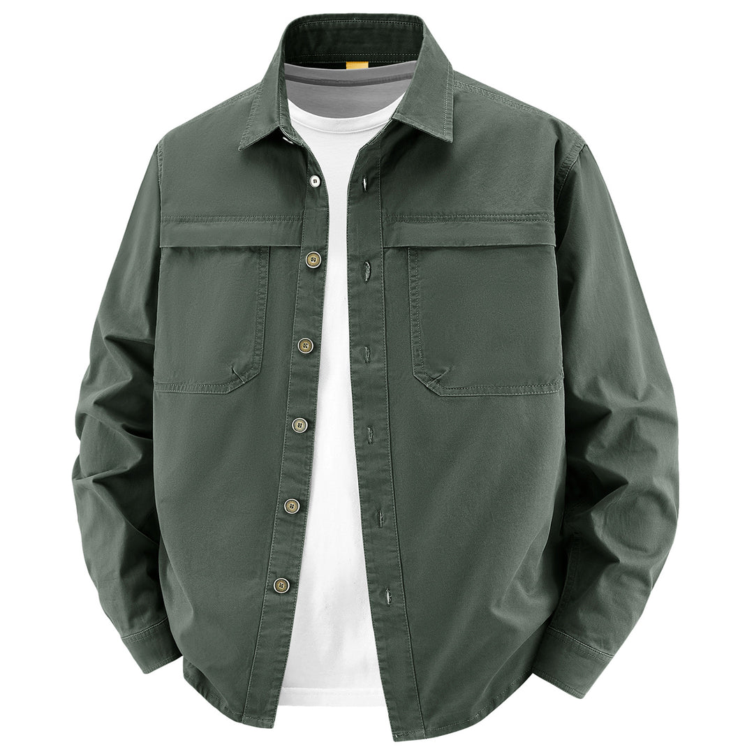 Men's overshirt made of cotton twill with two chest flaps and relaxed fit Mune Fashion