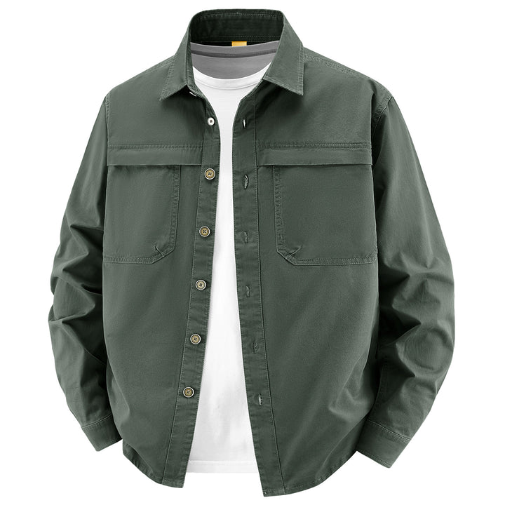 Men's overshirt made of cotton twill with two chest flaps and relaxed fit Mune Fashion