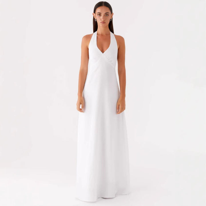 Women Elegant Wrap Dress with V-Neck and Slim, Flowing Fit Mune Fashion