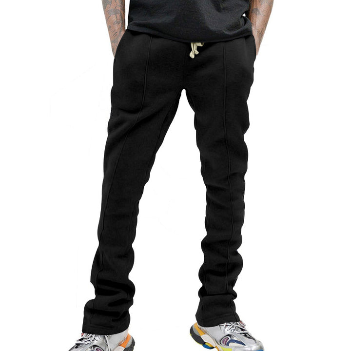 Men's Tapered Training Pants with Elastic Waistband, Drawstring and Side Contrast Stripes Mune Fashion
