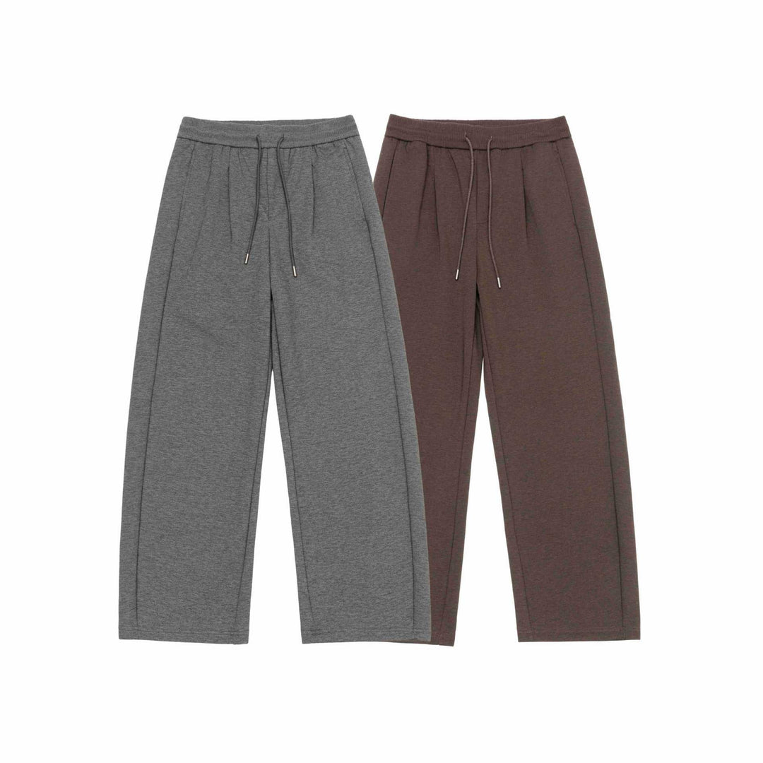 Ladies Wide Cropped Sweatpants with Elastic Waistband and Stitched Center Seam