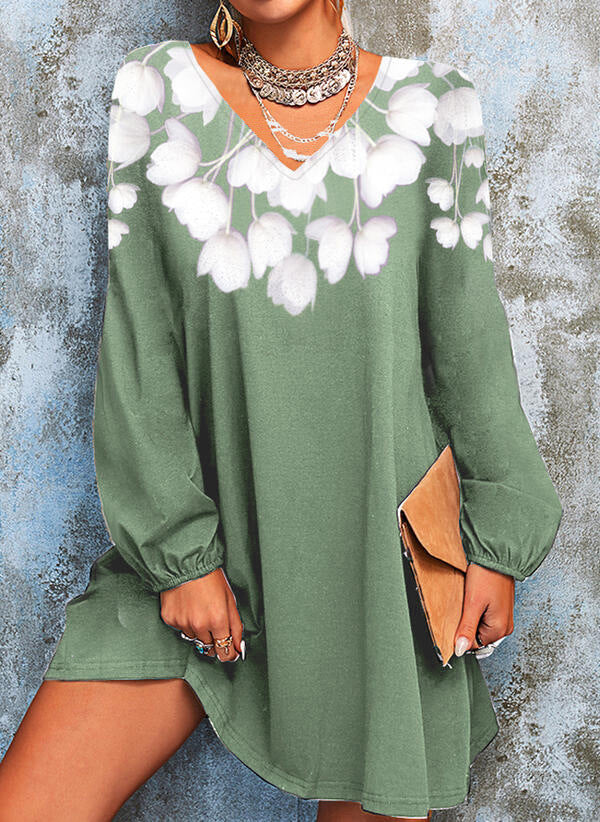 Women's V-Neck Tunic Dress Mune Fashion