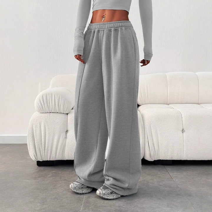 Women's cropped shirt and wide high-waist jogging pants set Mune Fashion