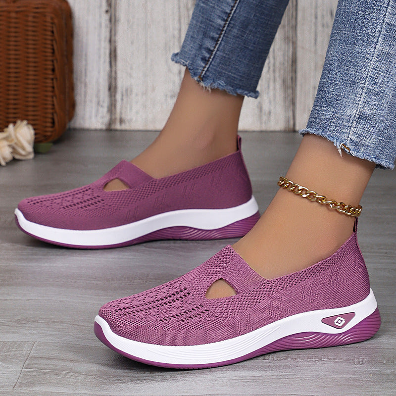 Ladies nan lightweight breathable knitted slip-ons with memory foam and non-slip outsole Mune Fashion
