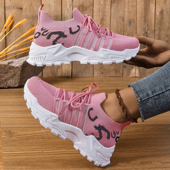 Women's Sporty Breathable Sneakers with Elastic Last and Non-Slip Sole Mune Fashion
