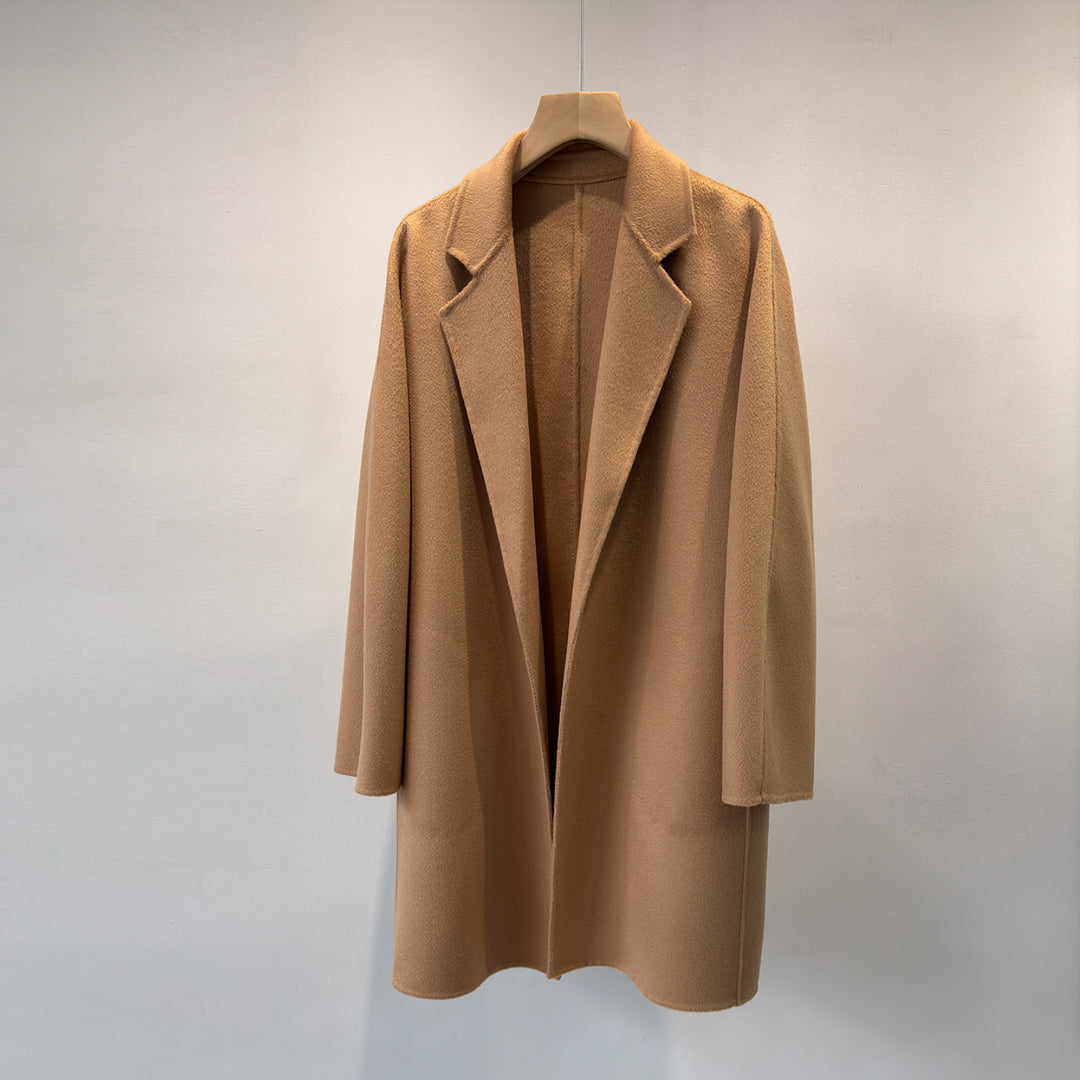 Ladies Elegant Tailored Wrap Coat Mune Fashion