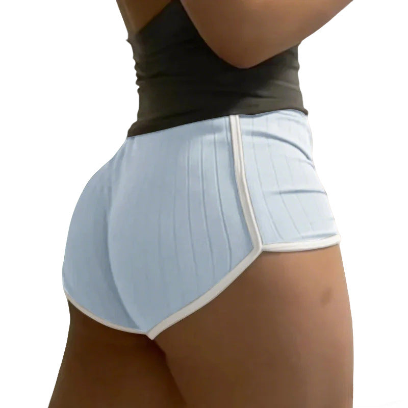 Women's pleated casual shorts with elastic comfort waistband and contrast piping Mune Fashion