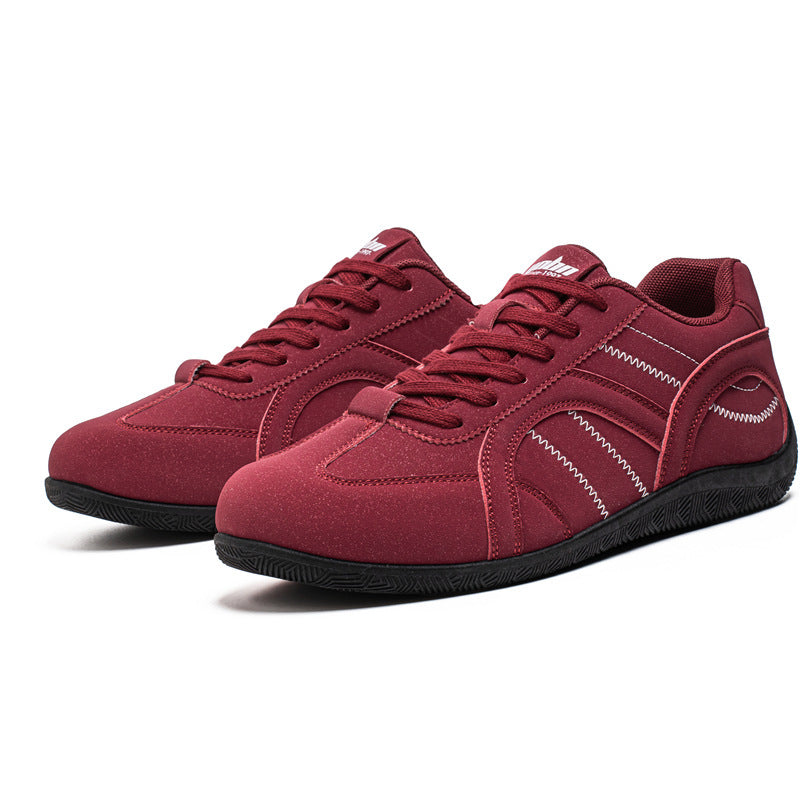 Men's retro-inspired low-top casual sneakers with suede look, padded ankle collar, and grippy rubber sole Mune Fashion