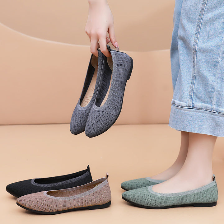 Women's knitted ballerina slip-on with breathable 3D structure and padded memory footbed Mune Fashion