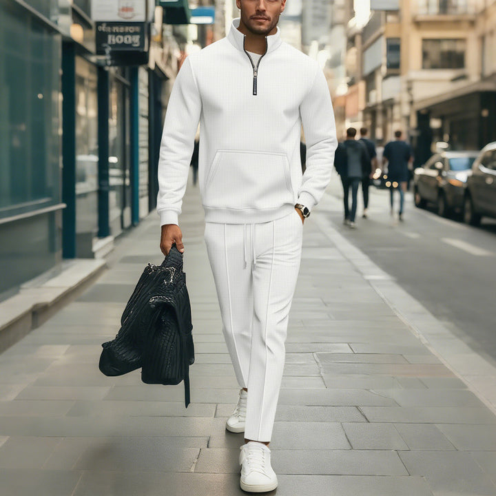 Men's High Quality Stand Collar Sweater with Zipper Mune Fashion