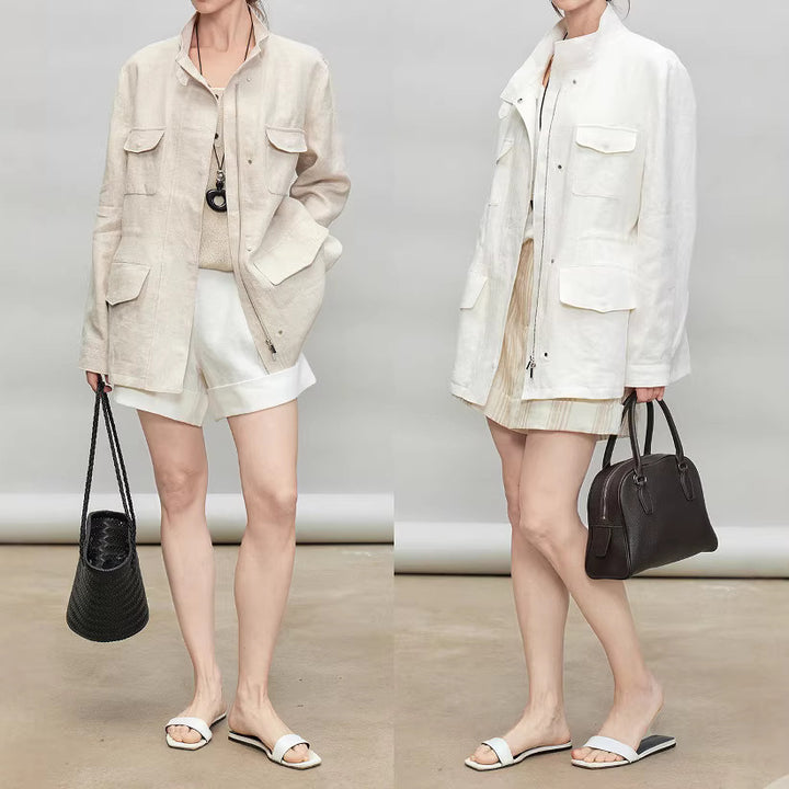 Women Light and Airy Linen Jacket Mune Fashion