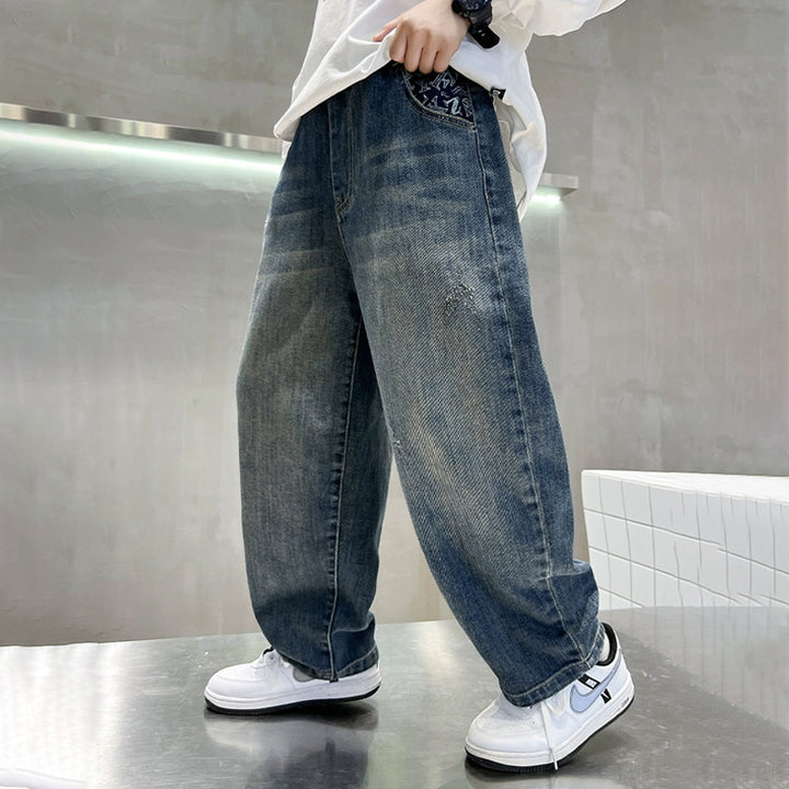 Men's loose denim pants with creative pockets Mune Fashion
