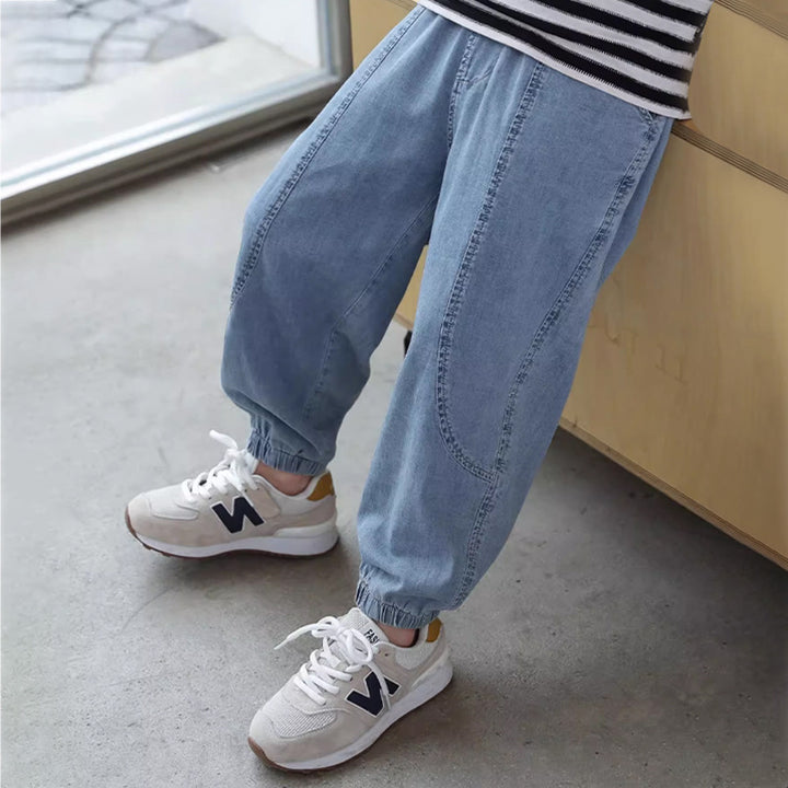 Unisex casual denim pants with elastic cuffs Mune Fashion