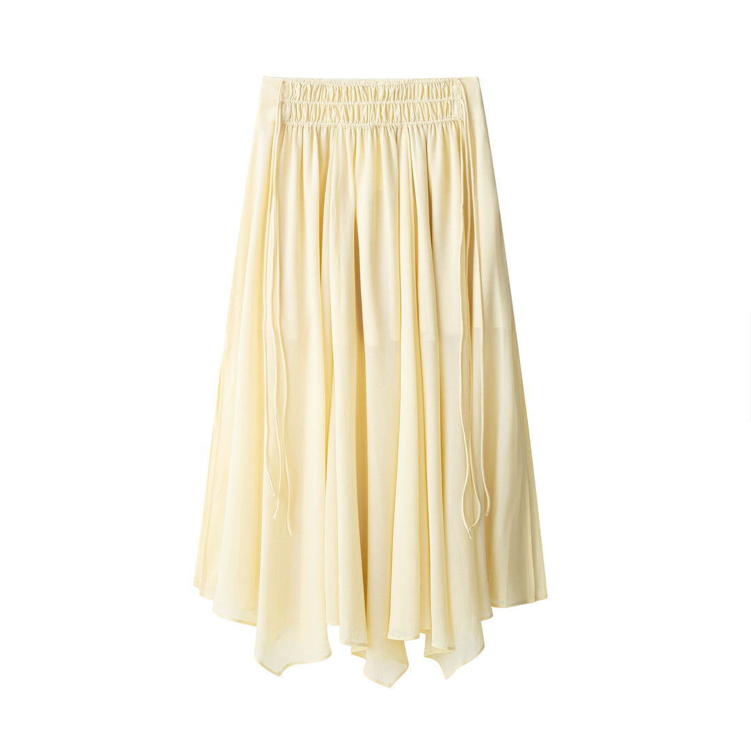 Ladies 30+ romantic blouse with pleated ruffle, tie band and wide sleeves Mune Fashion