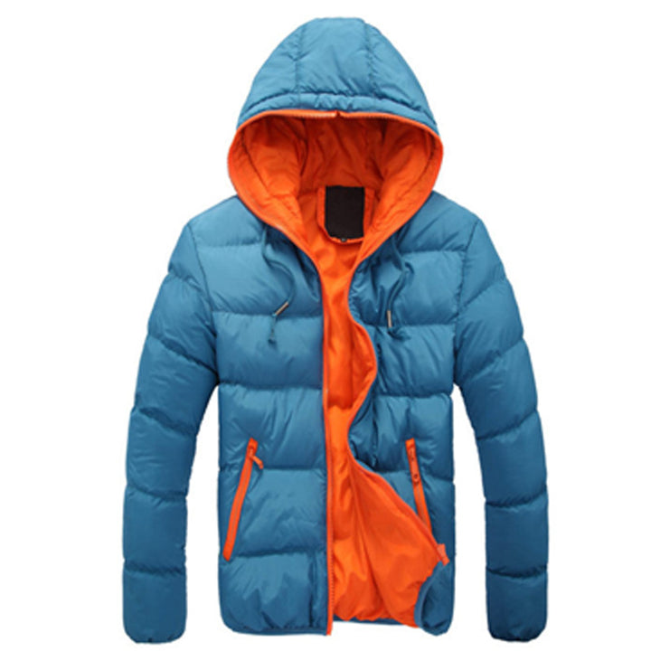 Men's quilted hooded jacket with contrasting fleece lining and side zip pockets Mune Fashion