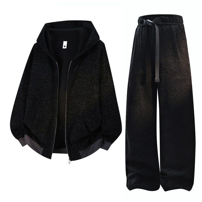 Women wide velvet joggers with elastic waistband, drawstring and casual culotte fit Mune Fashion