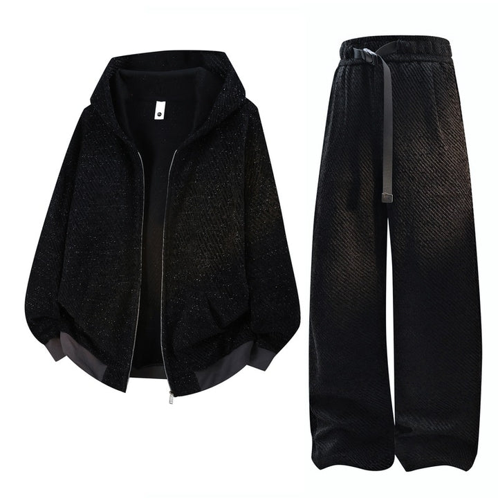 Women wide velvet joggers with elastic waistband, drawstring and casual culotte fit Mune Fashion