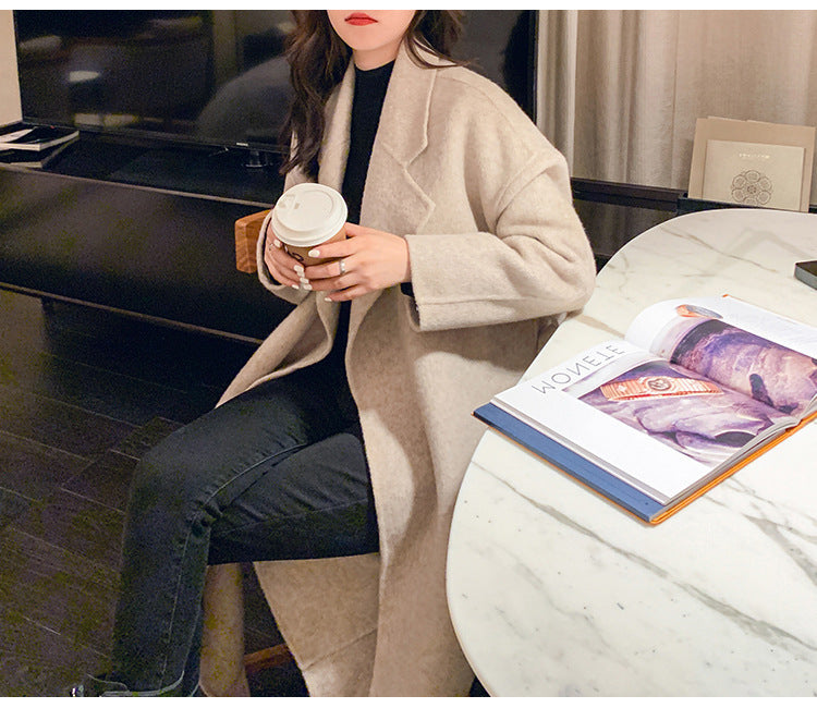 Ladies Elegant and Casual Oversized Wool Jacket Drune
