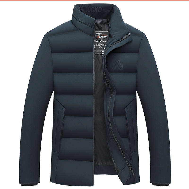 Men's quilted city jacket with stand-up collar, water-repellent surface, and concealed zipper Mune Fashion