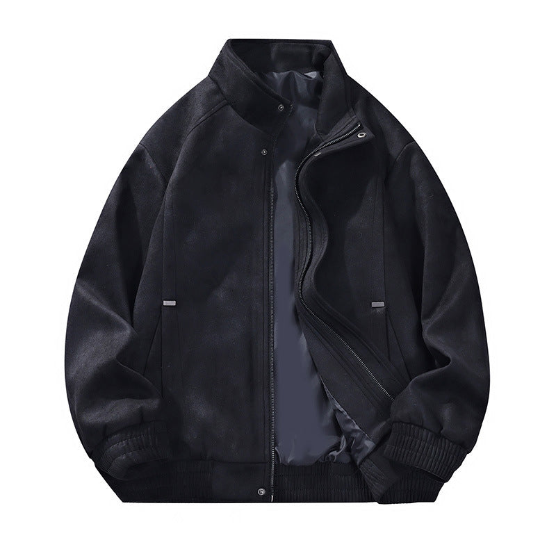 Men's Elegant Transitional Jacket with High-Closin Collar and Practical Pockets Mune Fashion