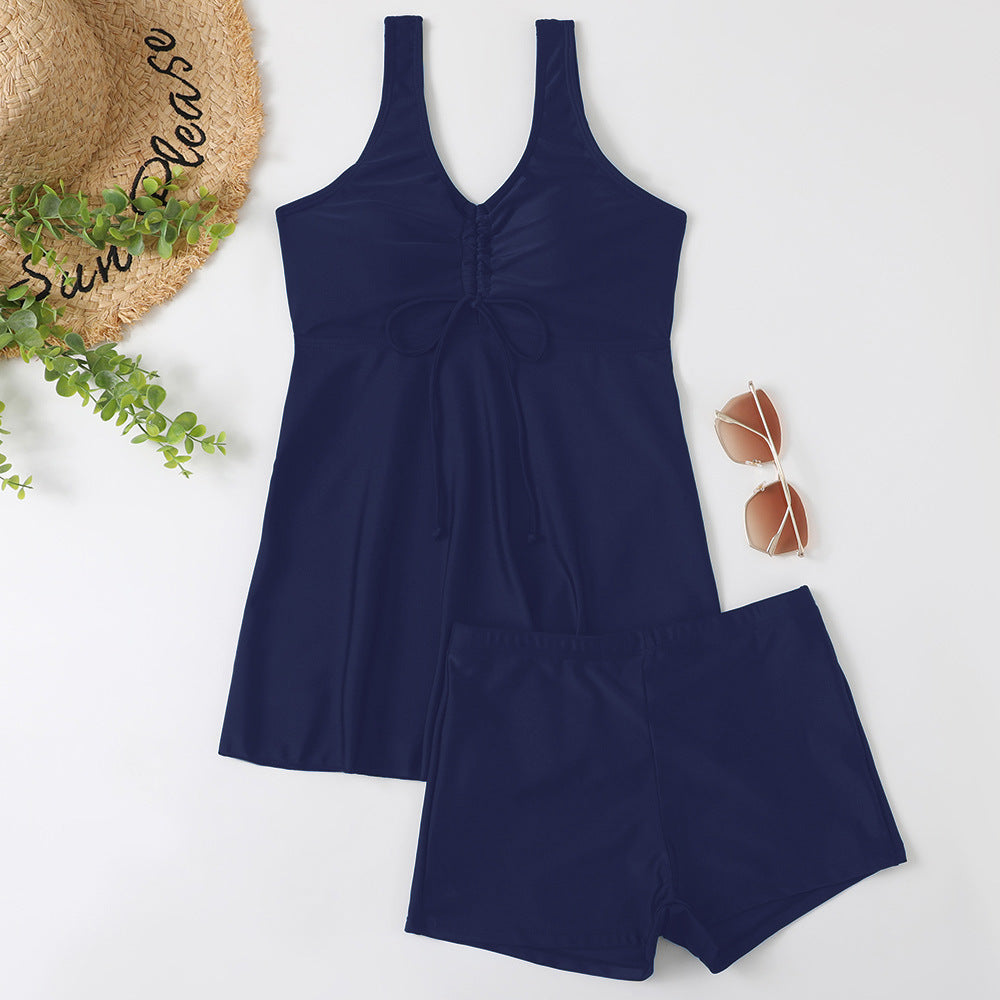 Ladies Tankini Set with Fashionable Floral Print and Ruffles Mune Fashion