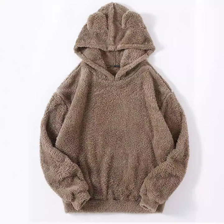 Ladies teddy hoodie with ears, elastic waistband and extra soft plush Mune Fashion